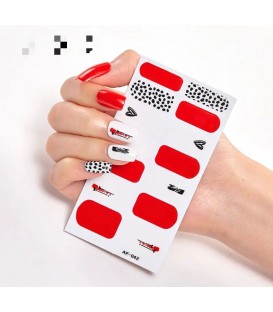 Set De 14 Stickers De Uñas Gris Manicure Instantánea Corazones